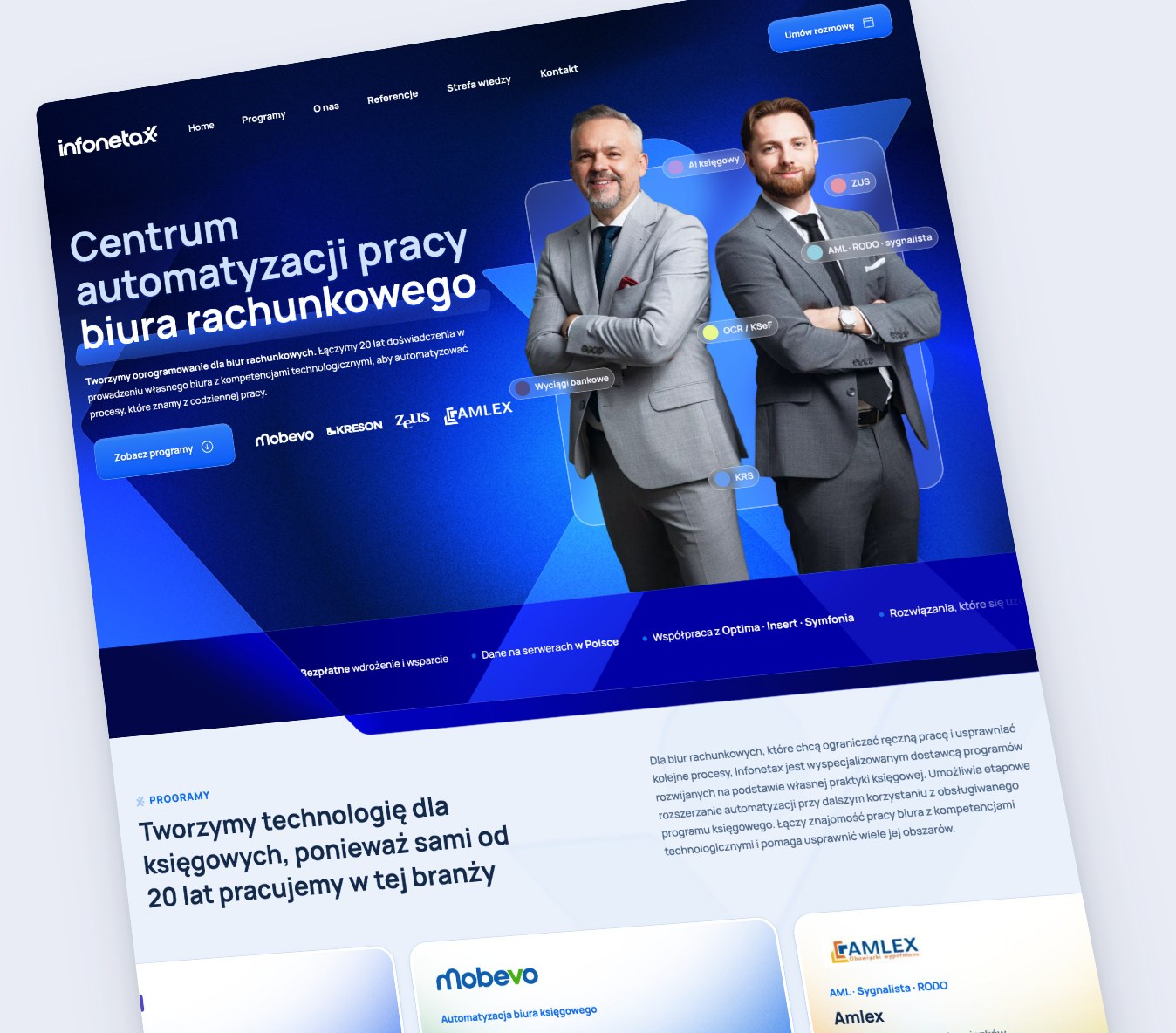 Strona Infonetax na ekranie komputera